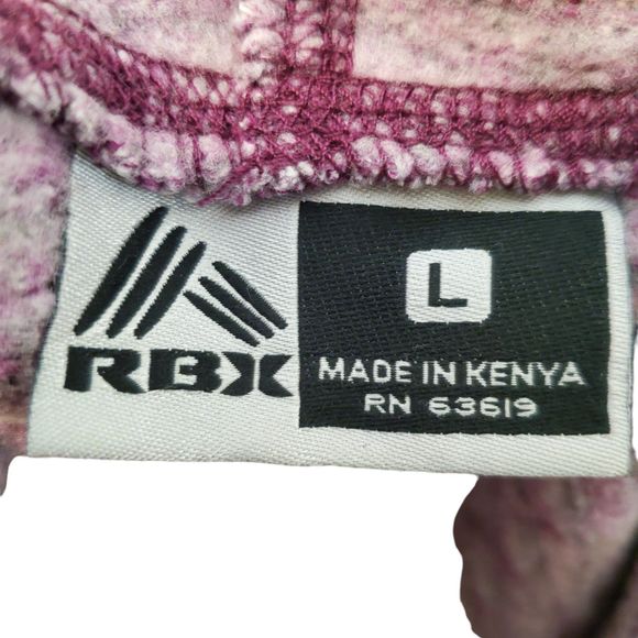 RBX Magenta Waffle Knit Fleece Cowl Neck Activewear Pullover Thumbholes sz M/L - Picture 7 of 8